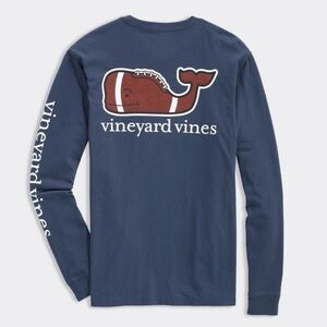 Vineyard Vines Men's Football Whale Long Sleeve Shirt Size L